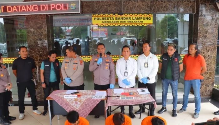 Polisi Tangkap Pelaku Percobaan Perampokan dan Penganiayaan Driver Taksi Online di Bandar Lampung