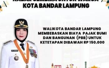 PBB di Kota Bandar Lampung Gratis, Ini Syaratnya