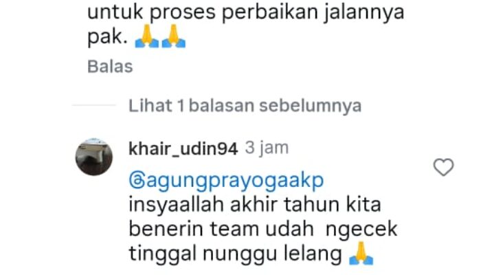 Bupati Lamsel Tanggapi Cepat Keluhan Warga Soal Jalan Rusak di Sidosari